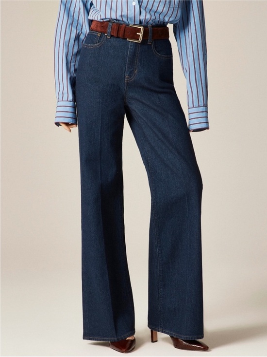 J. Crew Denim - J. Crew Denim Trouser Wide Leg Jean Size 27 Rinse Wash High Ride Semi-Stretch
